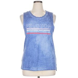 Peloton Washed Blue Logo Tank Top Soft Modal Tee XL